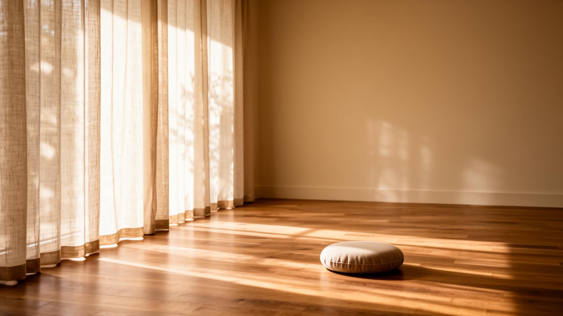 Lichte wellnessstudio met linnen gordijnen